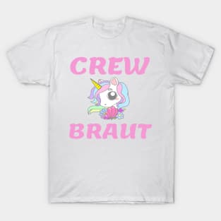 Bachelorette Party Shirt Unicorn Crew Bride T-Shirt